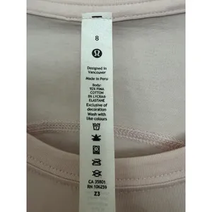 Lululemon Sz 8 Gather and Grow Long Sleeve Crop Top Cotton Stretch Pink #JJJ1-4 thumbnail 3