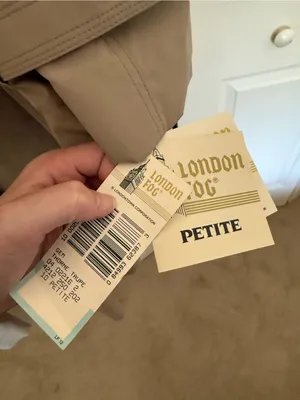 NWT Vintage London Fog Tan Khaki Trench Coat Rain Coat Size 10P Petite thumbnail 3
