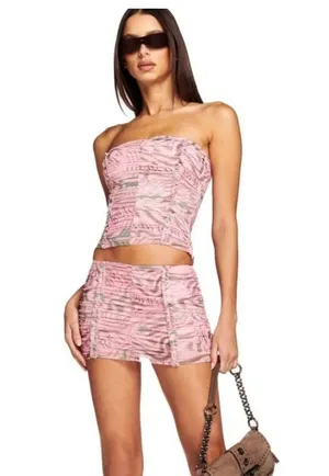 I AM GIA parton tube top in pink swirl - M thumbnail 1