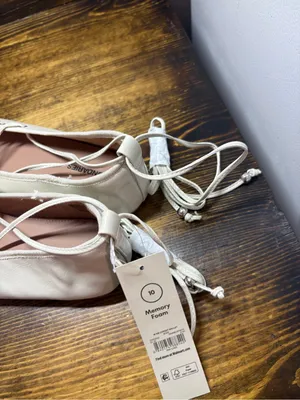 Time & tru beige lace up flats size 10 thumbnail 5