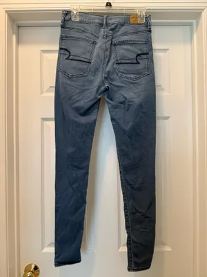 American Eagle Outfitters Women's Dark Blue Stretch Skinny Jeans thumbnail 2