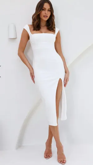 Hello Molly White Mid Dress thumbnail 1