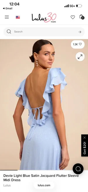 Light Blue Satin Lulus Dress thumbnail 2