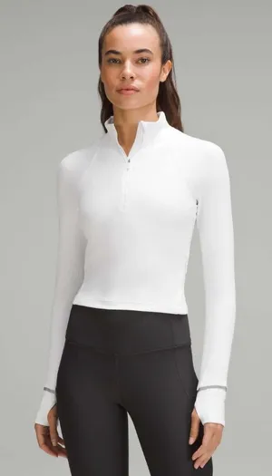 Lululemon Its Rulu Run Ribbed Cropped Half Zip 4 thumbnail 1