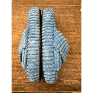 NEW FREE PEOPLE TEO DAYS IN IBIZA TERRY SLIDES ~ cerulean blue Size 11‎ thumbnail 3