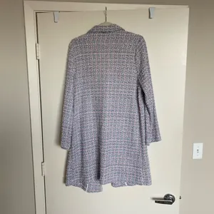 MELLODAY Chic Pink and Blue Tweed Coat thumbnail 3