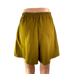 Zara Women's Olive Green Tie Waist Belted High Rise A Line Mini Shorts Size S thumbnail 2
