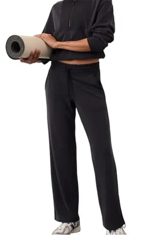 Athleta Seasoft Straight Pants black drawstrings XL tall thumbnail 1
