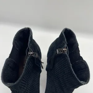 Toms Womens 9 Booties Majorca Peep Toe Perforated Black Suede‎ Ankle Boots thumbnail 12
