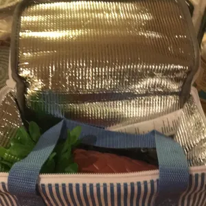 Cotton On - New square makeup bag or lunch box in stripe thumbnail 6