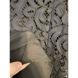 Loft Lace Shift Dress Floral Black Keyhole Back Ribbon Tie Elegant Cap‎ Sleeve thumbnail 5