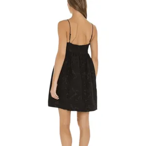 Line & Dot Delilah Mini Dress Black Jacquard Satin Tie XS NWT thumbnail 3