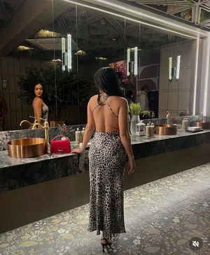 Zara maxi dress cheetah leopard animal print slip satin evening party cocktail thumbnail 8