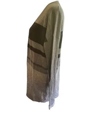 GAP Olive and Gray Striped Long-Sleeve Knit Shirt thumbnail 2