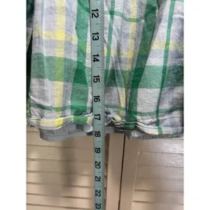 Mini Skirt Plaid Size L/XL A-Line Lined‎ Ruffle Green/Yellow Smocked Waist thumbnail 2