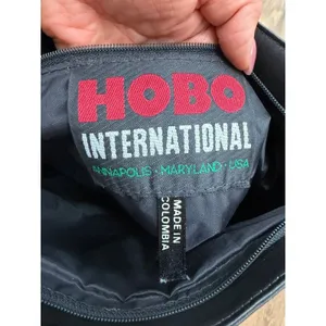 HOBO International Black Leather Tote Shoulder Bag Large Pocket Vintage thumbnail 4