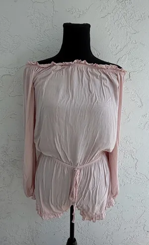 Brandy Melville Light Pink Off-Shoulder Romper thumbnail 1
