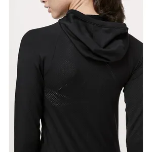 Lululemon Seamless Ventilate Jacket Black Hooded Full Zip Running Gym Womens 6 thumbnail 3