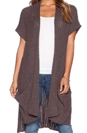 Free People Sloppy Pocket Long Line Cardigan Duster Boho‎ Vest thumbnail 1