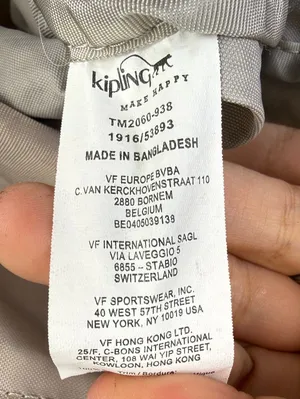 Kipling Gray and Purple Large Nylon Tote Bag thumbnail 12