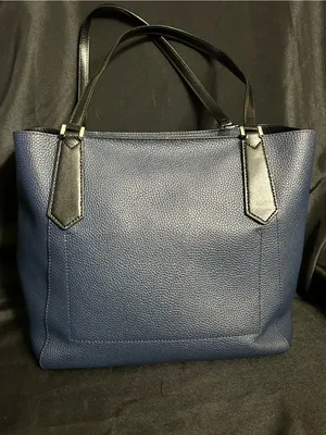 Michael Kors Navy and Black Pebbled Leather Tote thumbnail 2