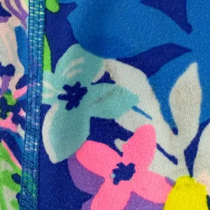 Lilly Pulitzer Luxletic Floral Leggings Blue Pink Mesh Pockets XXS‎ 009750 READ thumbnail 3