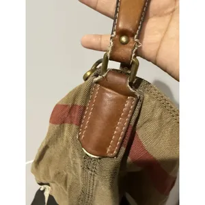 BURBERRY Canvas Mega Check Medium Ashby Hobo Saddle Q‎ thumbnail 2