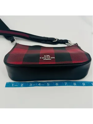 Coach C6818 Jes Crossbody Bag Red Black Buffalo Plaid thumbnail 8