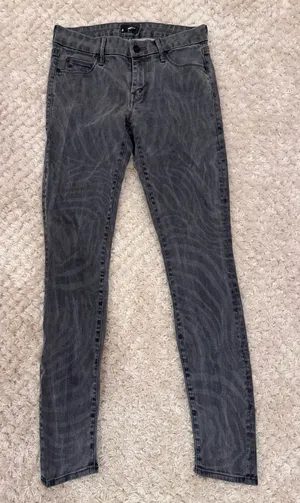 MOTHER Denim Jeans The Looker Skinny Black Animal Print thumbnail 1