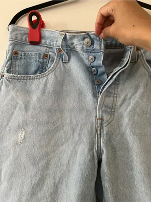 Levi's 501 Skinny Light Wash Distressed Jeans 31 X 28 Button Fly Western Country thumbnail 2