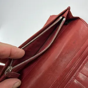 Coach Signature C Embossed Red Leather Wallet thumbnail 6