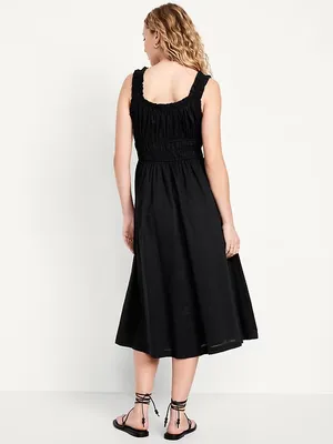 Old Navy Waist-Defined Ruffled Midi Dress thumbnail 10