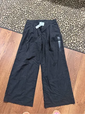 NWT American eagle low rise linen blend trouser size 4 regular black thumbnail 3
