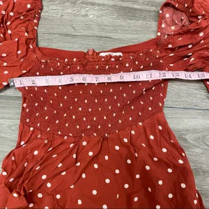 Auguste The Label Polly Sunday Polka Dot Peplum Blouse Red 8 thumbnail 4