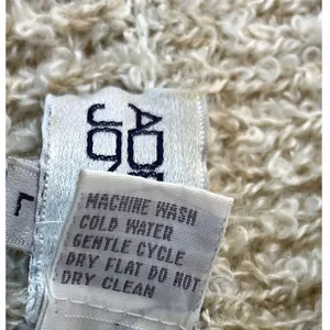 Vintage 80s Adele Joyce Boucle Cardigan Sweater Large Oatmeal Open Front Tan thumbnail 8