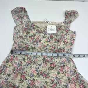 Altar’d State Ivory Multi Floral‎ Dress Women XS Fit & Flare Sheer Coquette NEW thumbnail 8