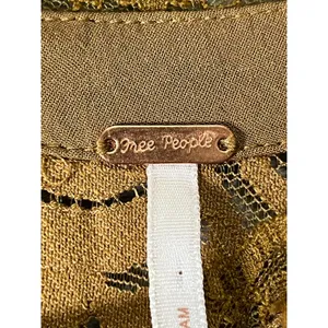 Free People Verushka Mini Dress Size 12 Golden Honey Lace Fit Flare Boho 12 thumbnail 4