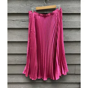 Lucy Paris Pleated Midi Skirt L Accordion Dopamine Dressing Hot pink Magenta thumbnail 12