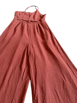 Aarabess Cropped Length Terracotta Jumpsuit Wide Leg One Shoulder Size Medium thumbnail 5