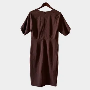 Universal Standard Moriah Brown V-Neck‎ Twill Dress Size 2XS (6-8) Minimalist thumbnail 6