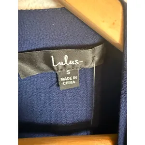 Lulus Lisa Marie Navy Blue Embroidered Mesh Lace Short Sleeve Top Size Small thumbnail 7