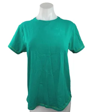 Terez New York Women's Green Pullover Short Sleeve Crew Neck T-Shirt Top Size S thumbnail 1