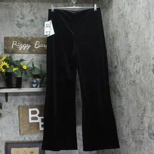 NWT Alex & Sophia Juniors Velvet Pull-On Front-Slit Pants 196Z630E Black XL thumbnail 5