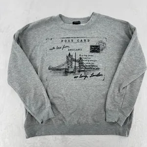 Taylor Swift Sweatshirt So Long London Postcard Gray Crewneck Originality Medium thumbnail 1