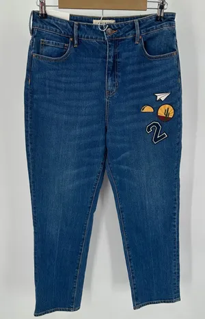 PacSun Retro Jeans Womens 29 Blue Denim Patches Mom High Rise New thumbnail 1