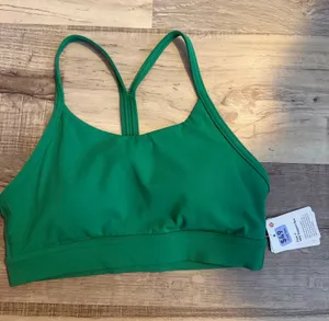 Lululemon Flow Y Med Support Sports Bra B/C Raceway Green 4 NWT thumbnail 1