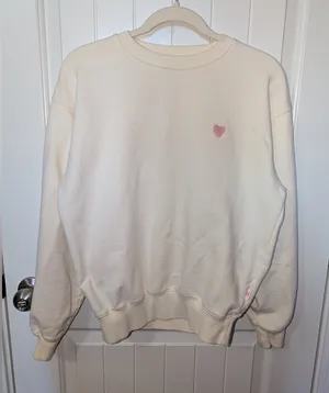 Official BTS Boys with Luv Sweater Medium Cream/Pink thumbnail 1