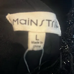 Main Strip NEW Black Lurex Fringe Mini Dress Sparkly Sequin Party Cocktail L thumbnail 5