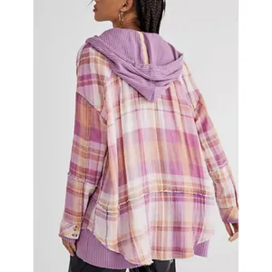 We The Free Free People Purple Creek Canyon Button Down Waffle Knit‎ Top thumbnail 11