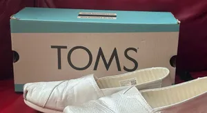 Toms Women’s Slip-On Alpargata Flats Canvas Silver Glimmer Size 9.5 thumbnail 1
